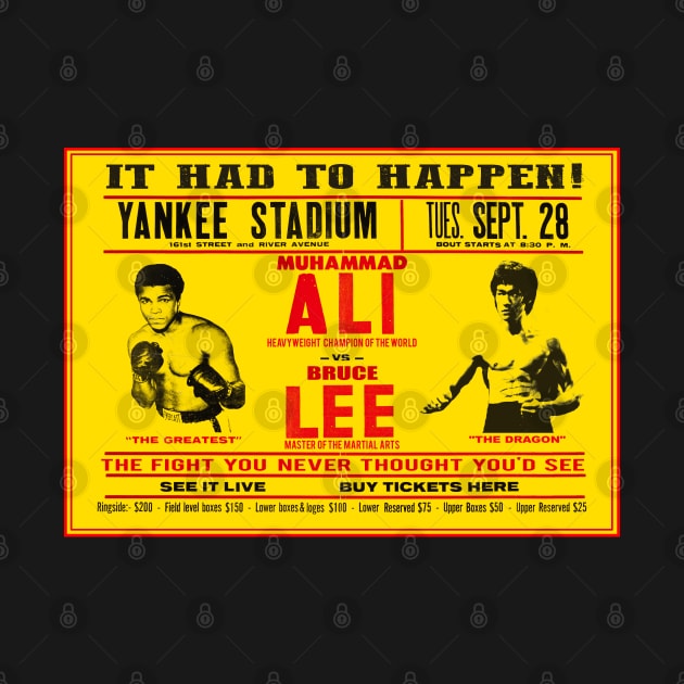 Muhammad Ali vs Bruce Lee -Poster Style by hauntedjack