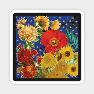 Van Gogh Inspired Floral Pattern Magnet