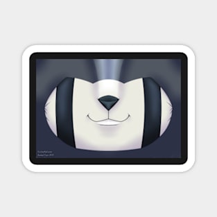 Red Panda Mask Grey Magnet