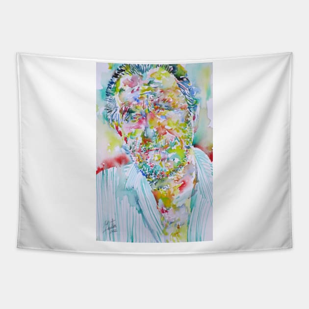 CHARLES BUKOWSKI watercolor portrait .1 Tapestry by lautir