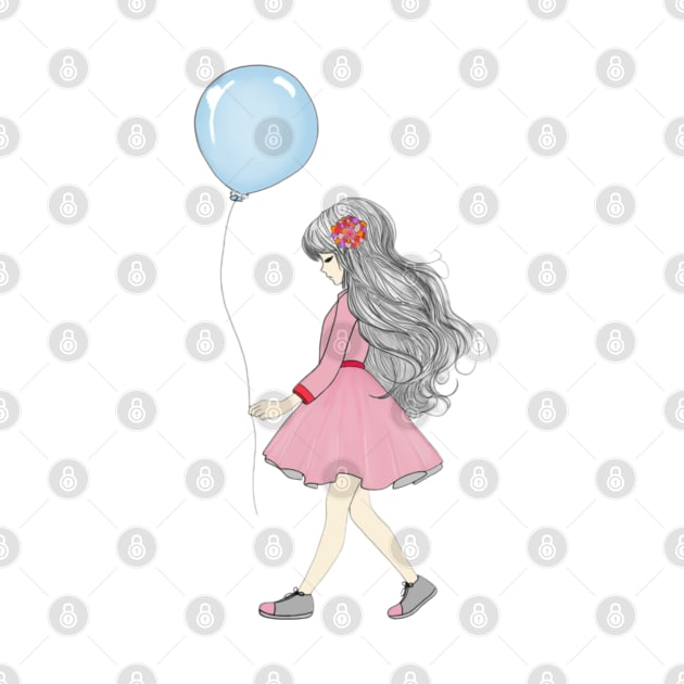 Girl with balloon by ADERIUM