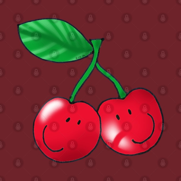 cute red cherry by cartoonygifts