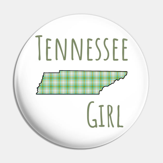 Tennessee Girl Plaid Pin by Witty Things Designs