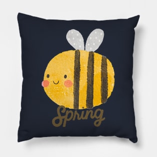 Its Spring, Funny Bee Design Pillow