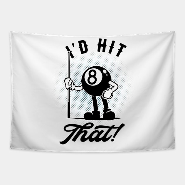 Billiards 8-ball Funny Cartoon Pool Snooker Tapestry by Foxxy Merch