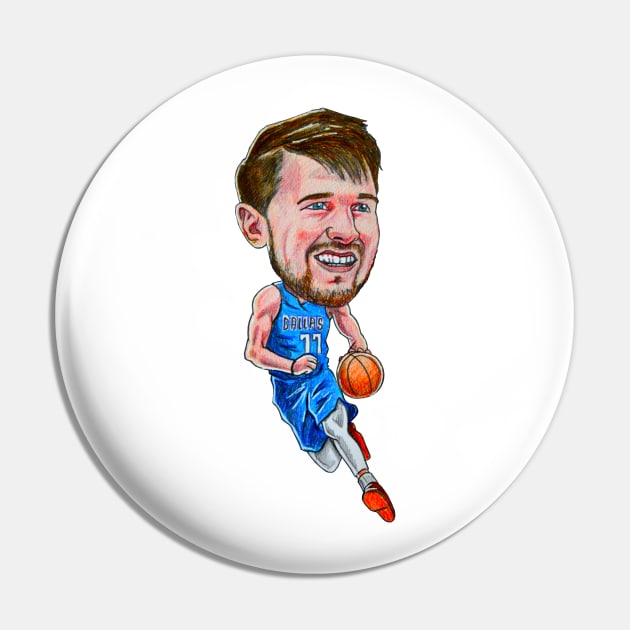 Luka Doncic Caricature Pin by tabslabred