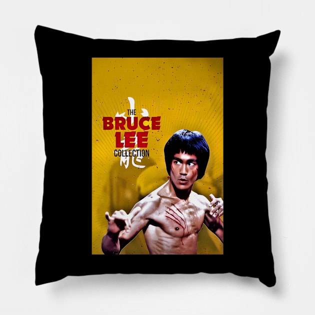 Vintage Movie Bruce Jeet Kune Do Be Water Lee Pillow by Garmentcrooks