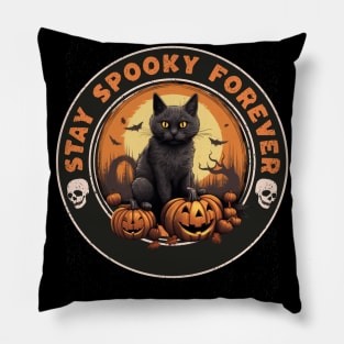 Retro Black Cat Halloween Pumpkin Cat Costume For Women Men Kids Pillow