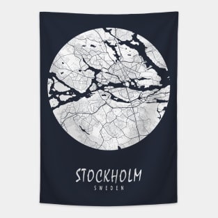 Stockholm, USA City Map - Full Moon Tapestry