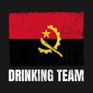 Angolan Drinking Team Graphic for Men Women Funny Angola Flag T-Shirt