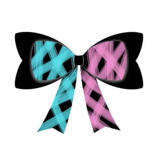 Pink/blue streak bow T-Shirt