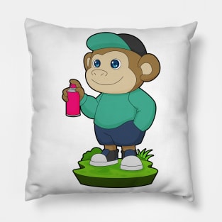 Monkey Painter Spray Pillow