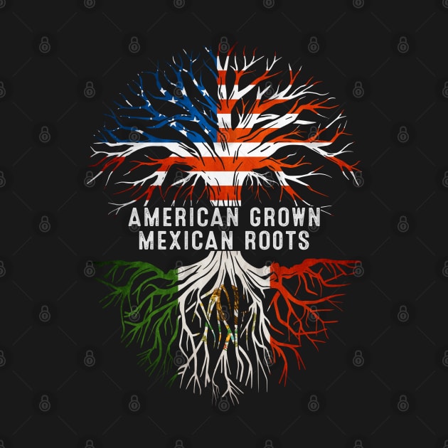 American Grown Mexican Roots Tree Mexico Flag Usa by Henry jonh