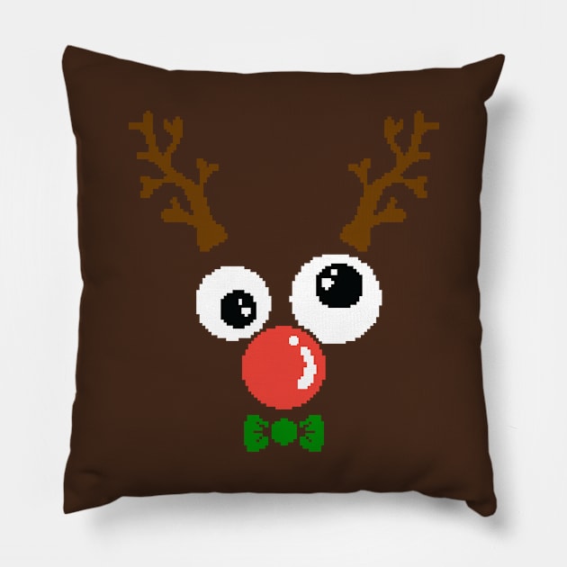 Ugly Sweater Deer - Funny Christmas Pillow by igzine