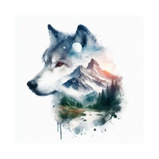 Double Exposure - Wolf - Wilderness T-Shirt