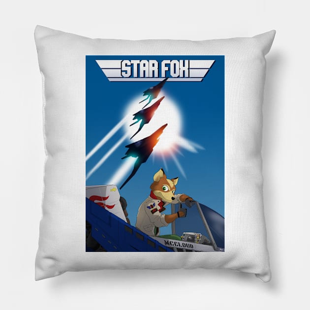 Maverick Fox Pillow by Mikey Turvey