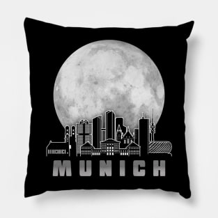 Munich Germany Skyline Full Moon Pillow