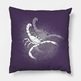 Zodiac sign Scorpio - Black and white lineart Pillow