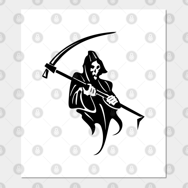 grim reaper scythe and lamp tattoo