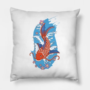 Vintage Japanese Koi Pillow