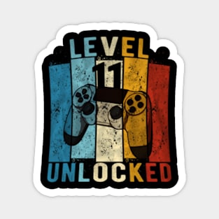 Level 11 Unlocked Video Gamer 11 Year Old 11th Birthday Magnet