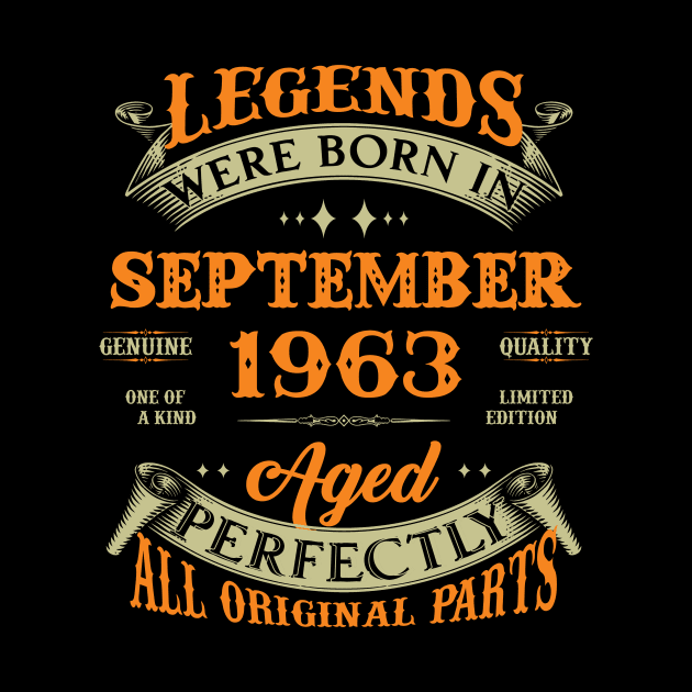 Legends Were Born In September 1963 60 Years Old 60th Birthday Gift by Kontjo