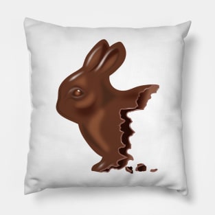 half eaten chocolate Easter bunny Pillow
