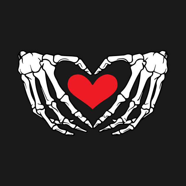 Halloween skeleton hand heart by TheWarehouse