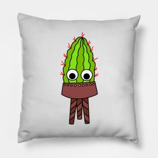 Cute Cactus Design #228: Curvy Cactus In Planter Pillow