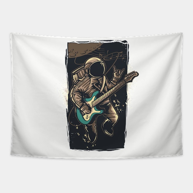 Astronaut with guitar Tapestry by Shapwac12