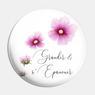 Grow and flourish, blooming cosmos flower or pink cherry tree Pin