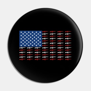 America Rifle Assault Rifle USA US Flag States Pin