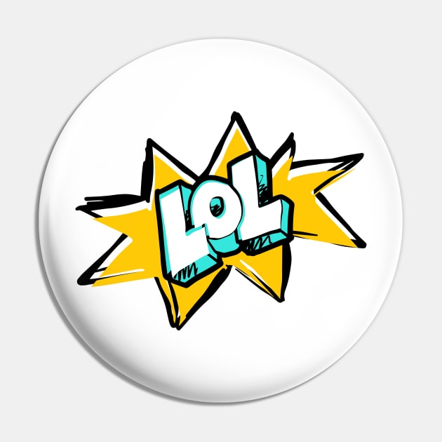 Vintage, retro Comic Design - LOL Pin by LR_Collections