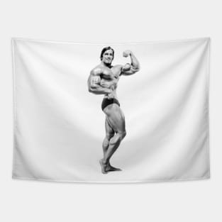 Arnold side bicep pose Tapestry