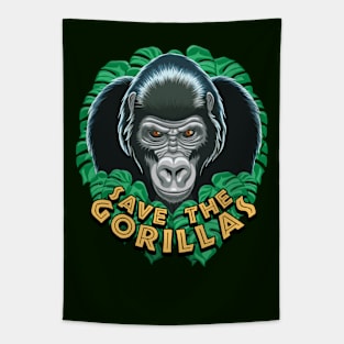 Save the gorillas Tapestry