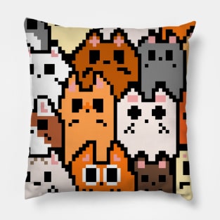 Kawaii Pixel art Cat Pattern Pillow