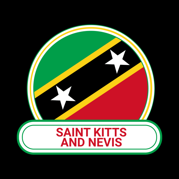 Saint Kitts and Nevis Country Badge - Saint Kitts and Nevis Flag by Yesteeyear