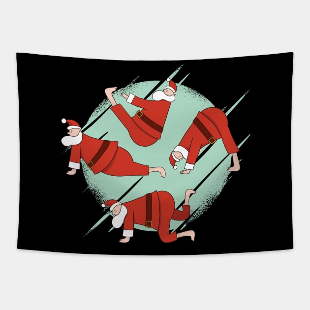 Santa Yoga Tapestry by madeinchorley