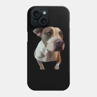 vector of brown white dog Phone Case