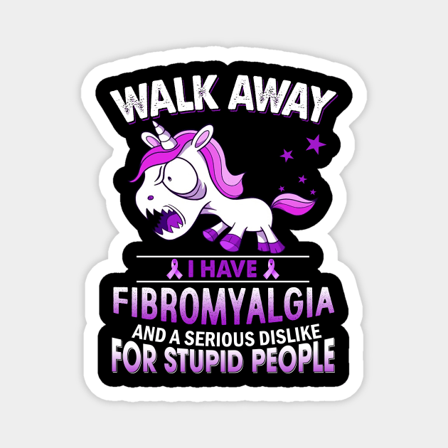 funny fibromyalgia grumpy unicorn warrior Magnet by TeesCircle