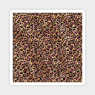 Pink and Gold Luxury Leopard Print Magnet