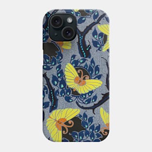 Butterfly pochoir pattern, Art Nouveau Phone Case