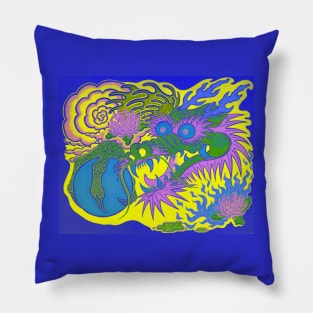 Neon Dragon With 4 Elements Variant 27 Pillow