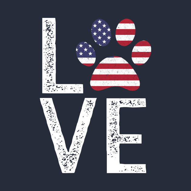 Patriotic Love Paw Print American Flag Dog Owner design by nikkidawn74