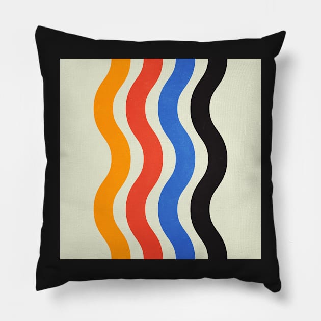 Bauhaus Waves Pillow by ayeyokp