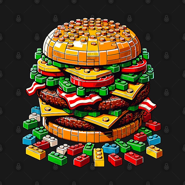 Funny "Brick Burger Feast" Master Block Building Toy by KontrAwersPL