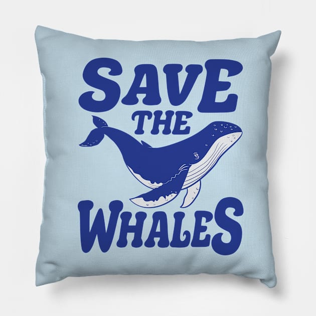 Save the Whales Pillow by mcillustrator