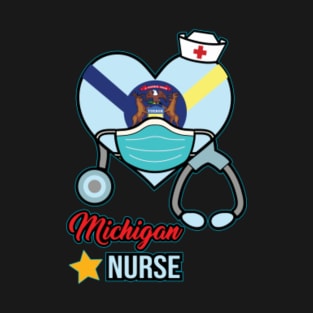 Michigan Nurse  - Love RN LPN CNA State Nursing Gift T-Shirt