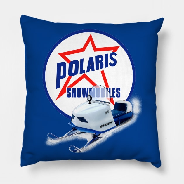 American Vintage Snowmobiles Pillow by Midcenturydave