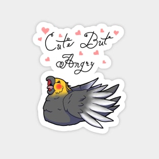 Cute But Angry (Grey and yellow tiel) Magnet